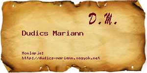 Dudics Mariann névjegykártya
