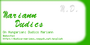 mariann dudics business card